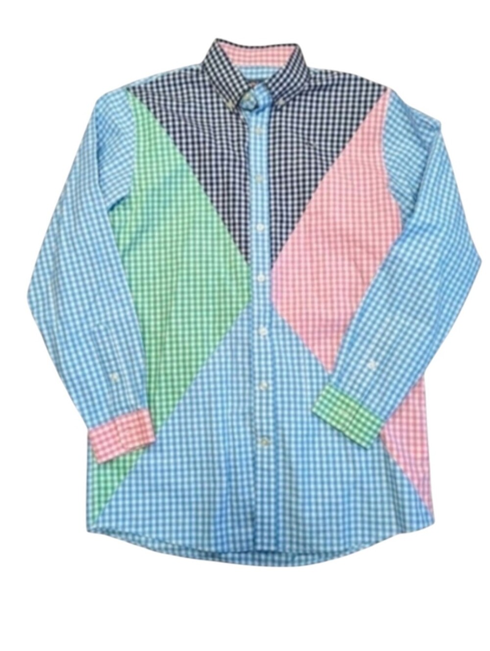 Vineyard Vines Whale Gingham Harbor Party Lights Button Down Boys XL